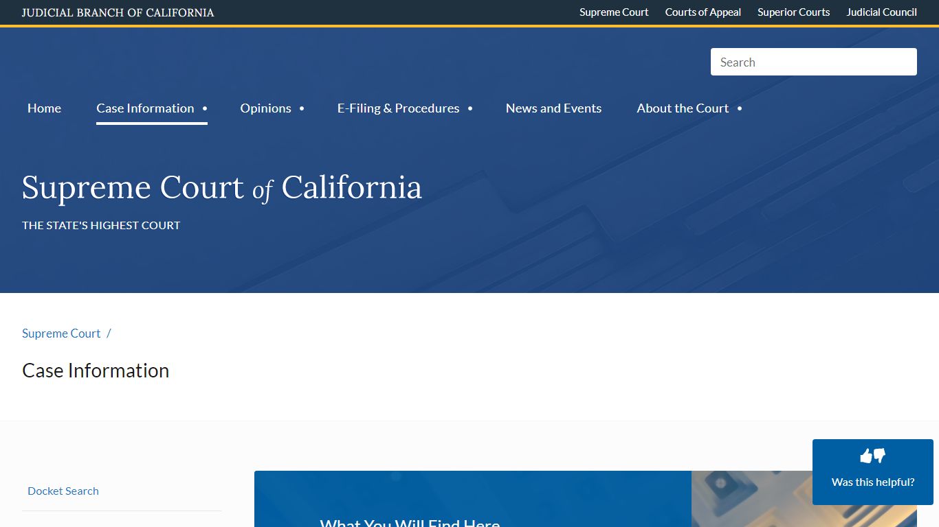 Case Information | Supreme Court of California